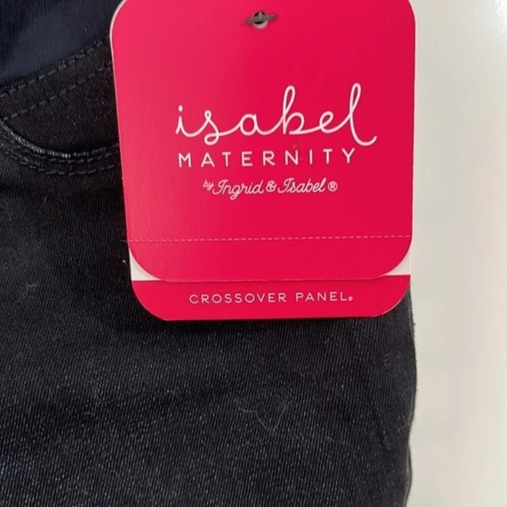 Isabel Maternity Bermuda Cut Off Denim Shorts Black Size 14 NWT
